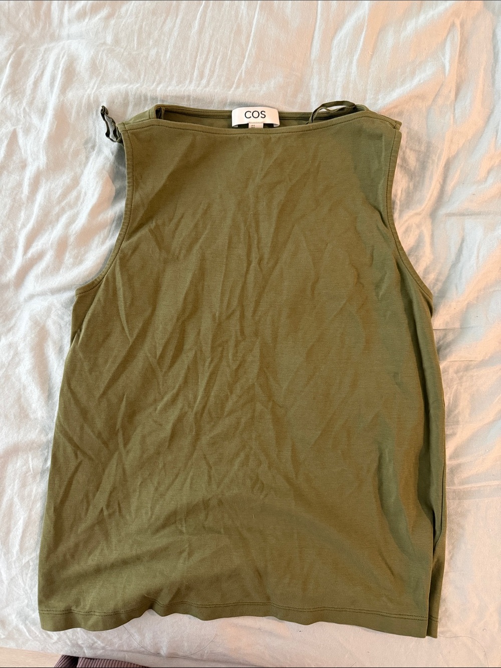 COS Sleeveless High-Neck Tank in Olive Green